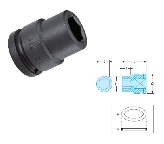 
RÁZOVÁ HLAVICE 3/4 – 6HRAN 34 MM NK.34A
