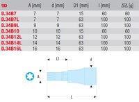 
HLAVICE-ŠROUBOVÁK 1/2 DLOUHÁ 6 DRÁŽEK 7 D.34B7L
