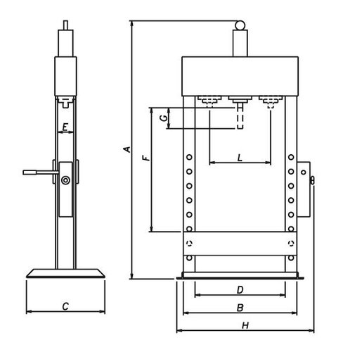 
Lis stojanový, elektro-hydraulický, 50t 1665
