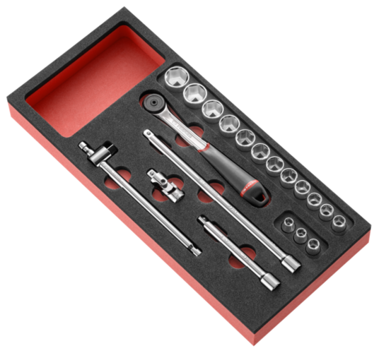 
20D. SADA 3/8 NÁŘADÍ S 6HR. HLAVICEMI MODM.J161–36
